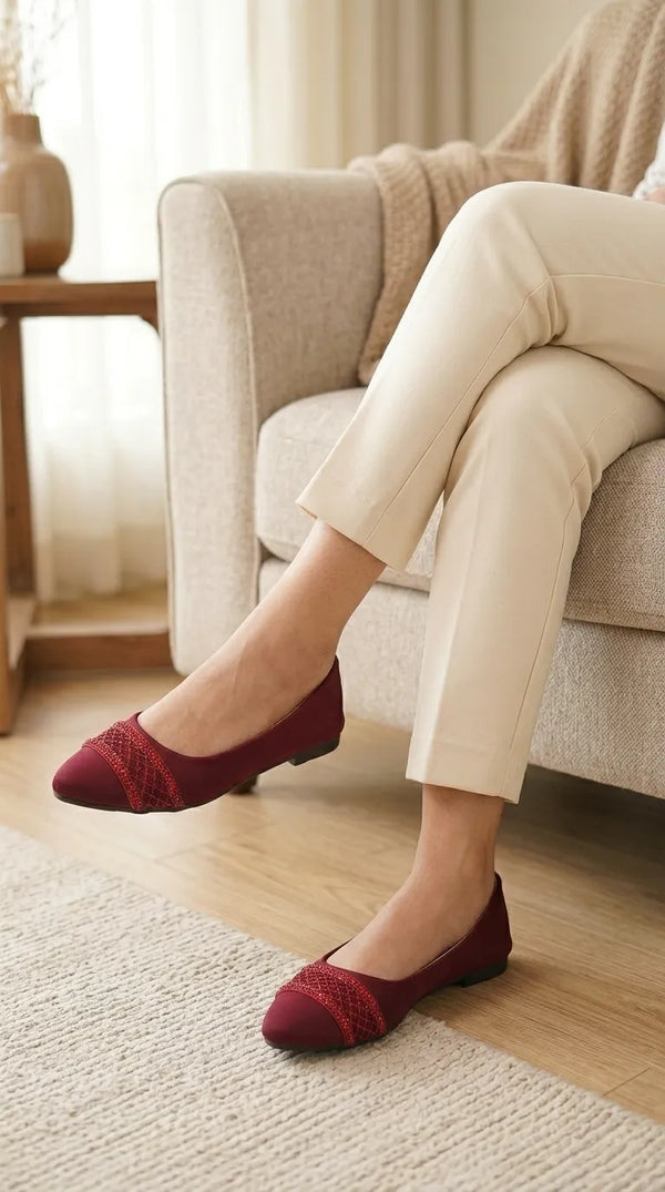 Maroon Pumps For Ladies WN1455