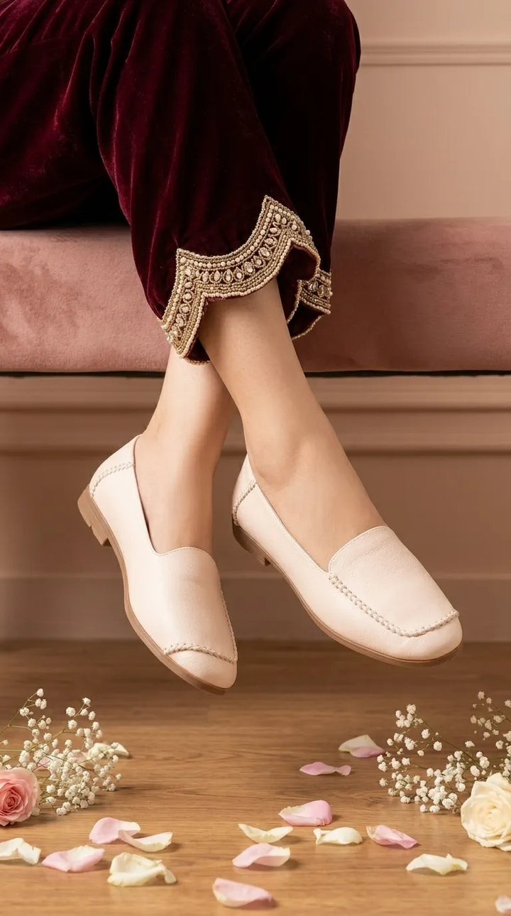 Cream Pumps For Women WN1474