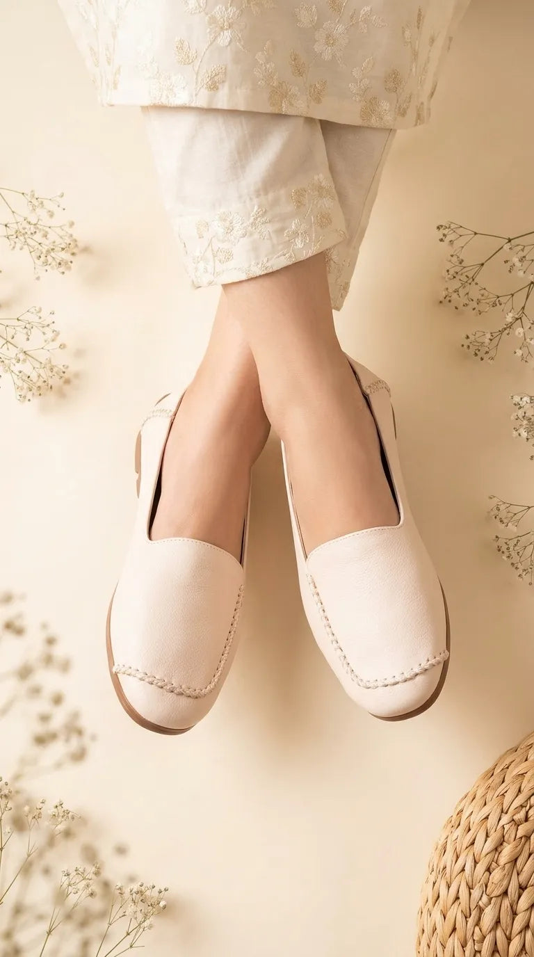 Cream Pumps For Women WN1474