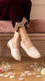 Cream Pumps For Women WN1474