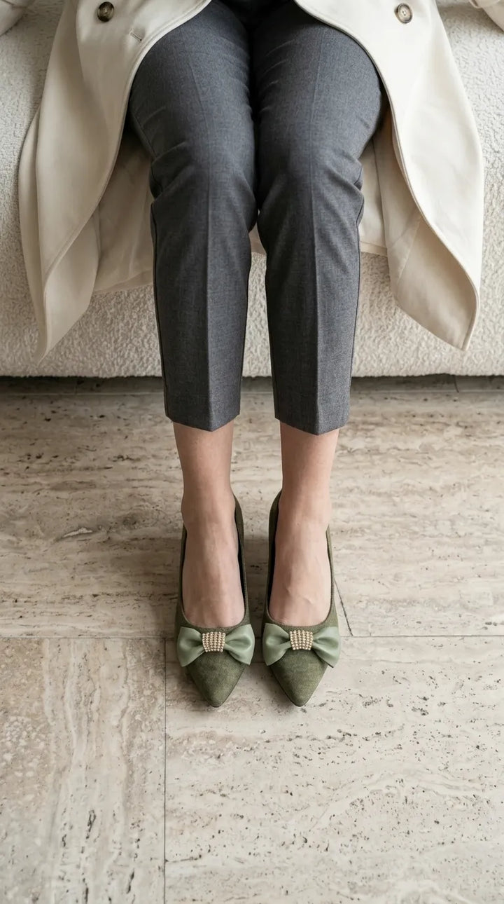 Olive Pumps For Ladies WN1540