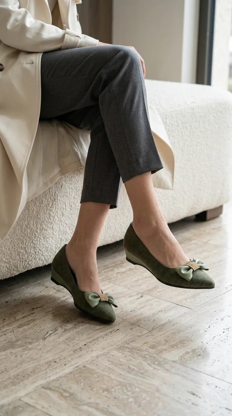 Olive Pumps For Ladies WN1540