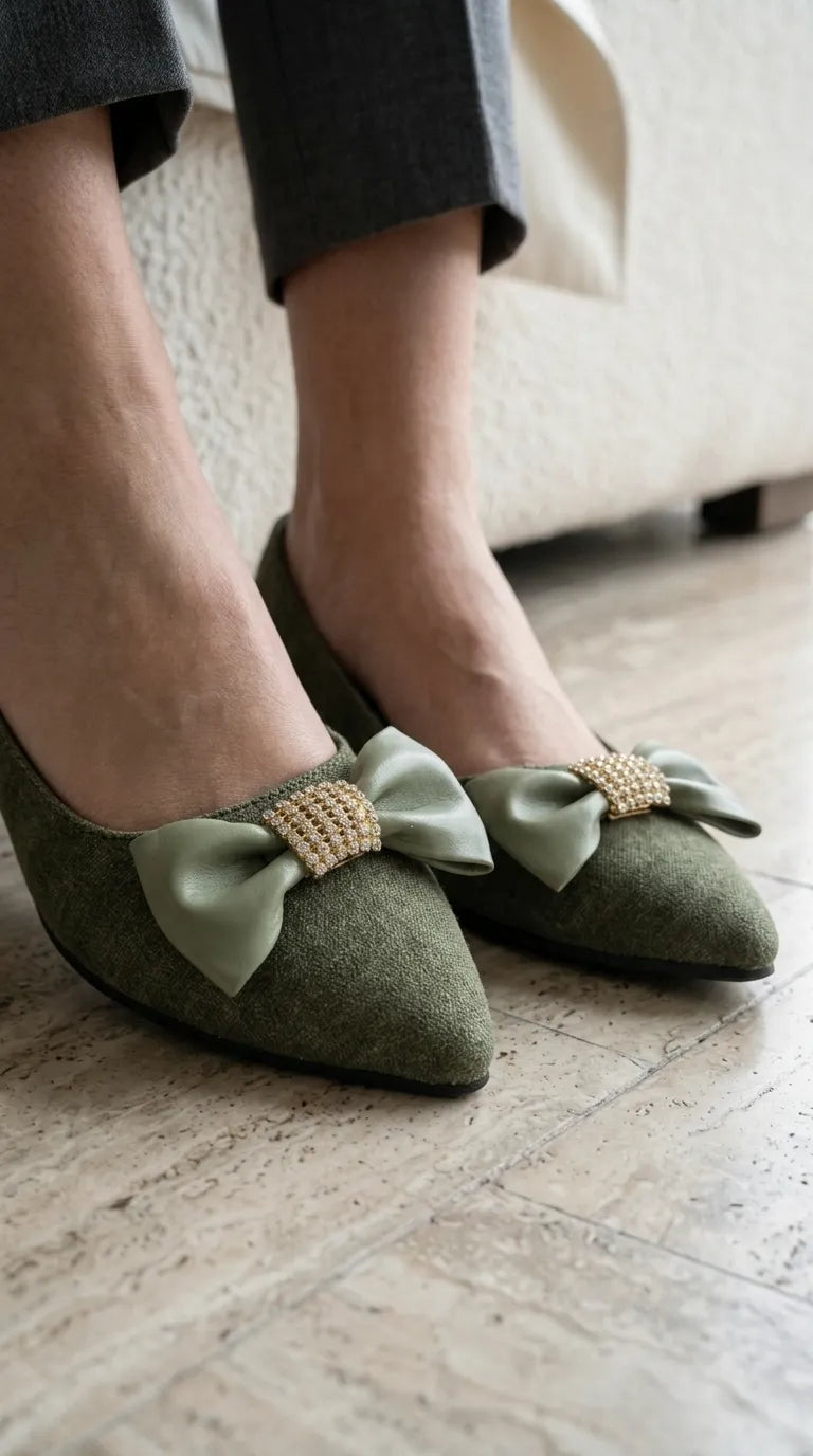 Olive Pumps For Ladies WN1540