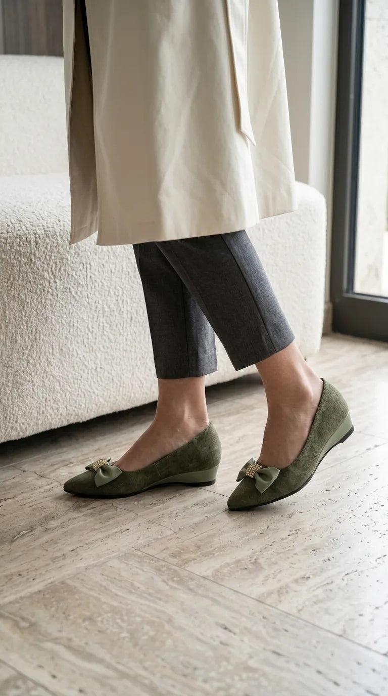 Olive Pumps For Ladies WN1540