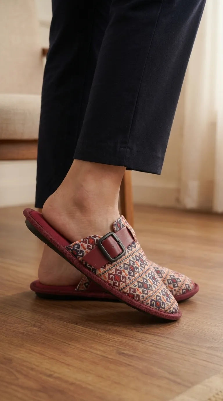 Maroon Casual Slipper For Women WN3050