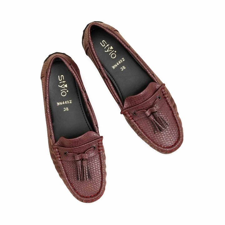 Burgundy Moccasin For Ladies WN4492