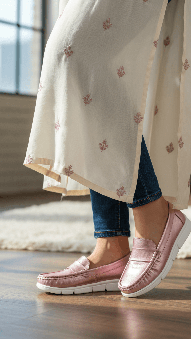 Pink Moccasin For Ladies WN4539