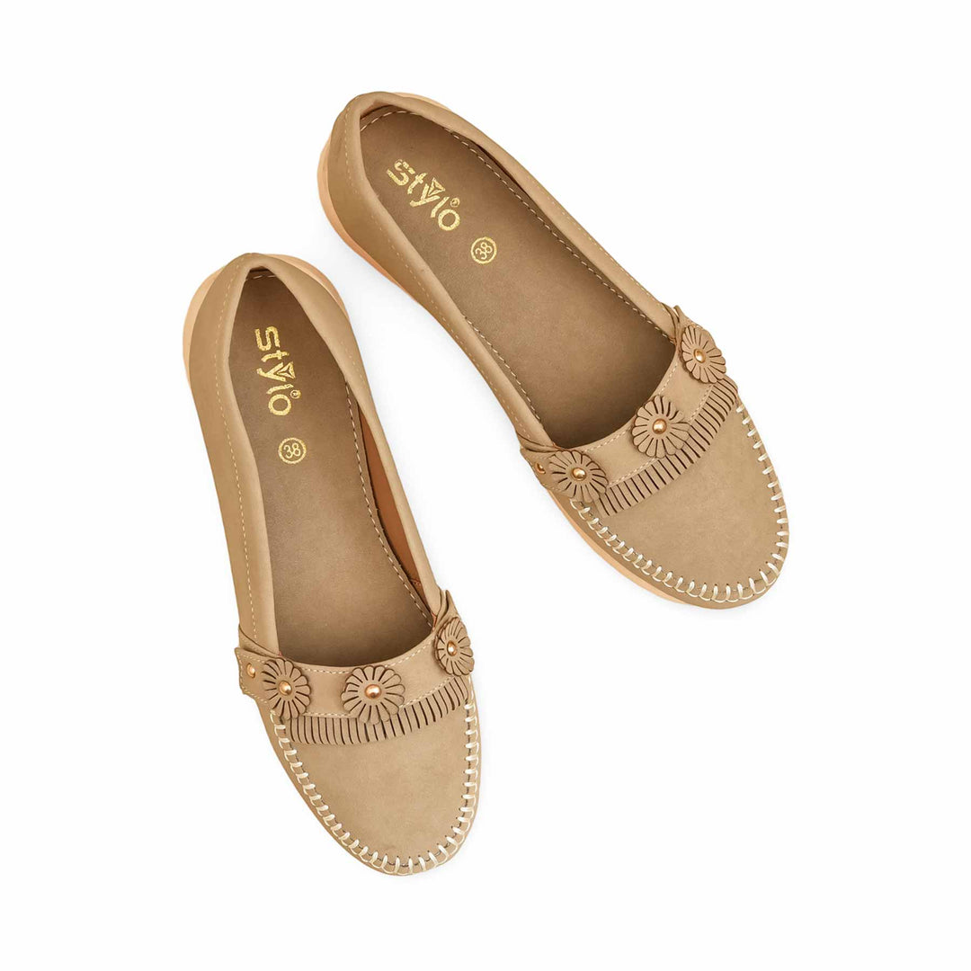 Beige Moccasin For Ladies WN4558