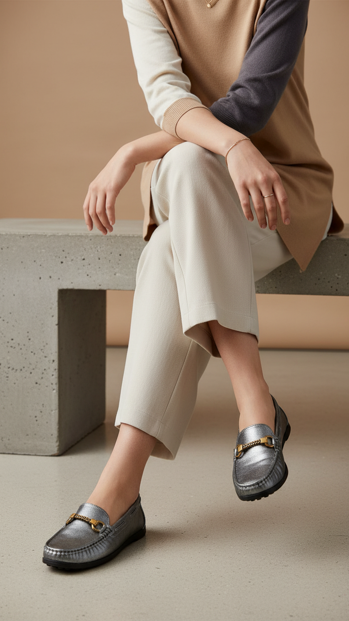 Grey Moccasin For Women WN4582