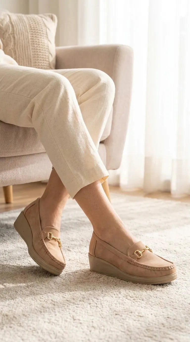 Beige Moccasin For Women WN4587
