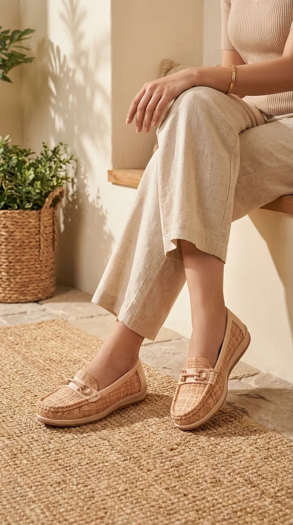 Beige Moccasin For Women WN4588