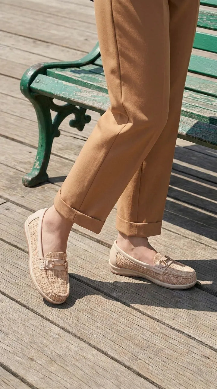 Beige Moccasin For Women WN4588