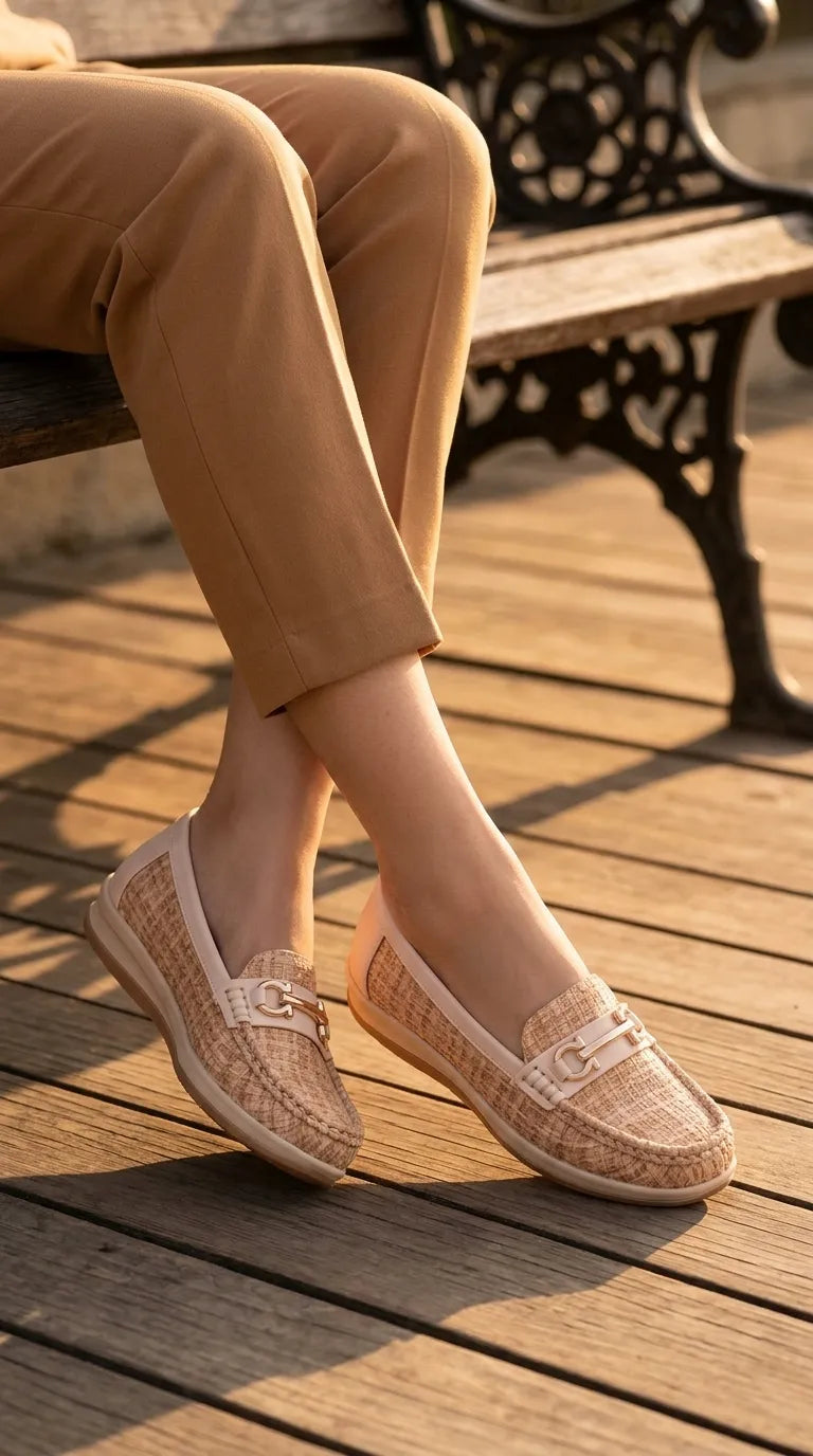 Beige Moccasin For Women WN4588