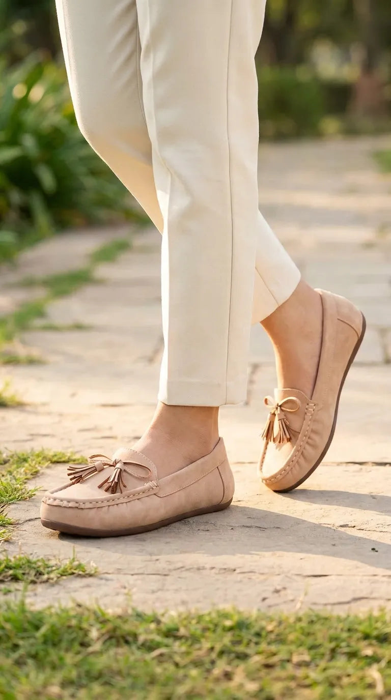 Beige Moccasin For Women WN4589