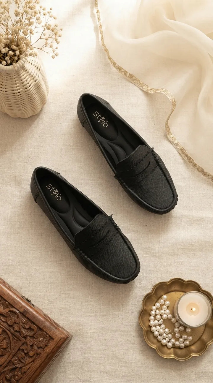 Black Moccasin For Women WN4591