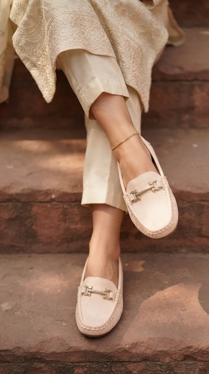 Beige Moccasin For Ladies WN4593