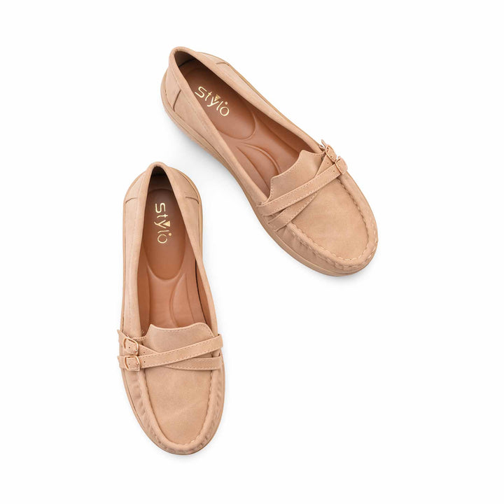 Beige Moccasin For Ladies WN4597