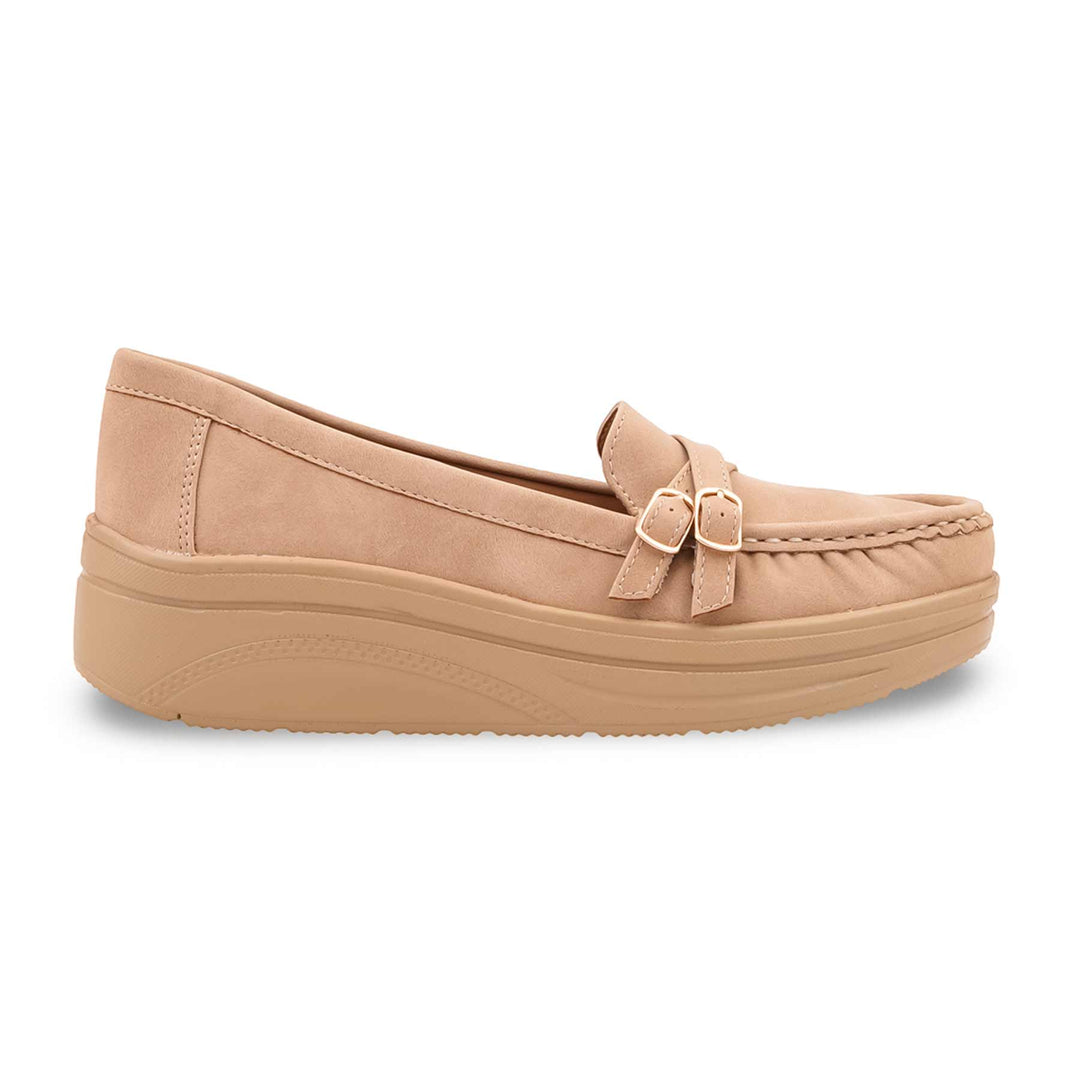 Beige Moccasin For Ladies WN4597