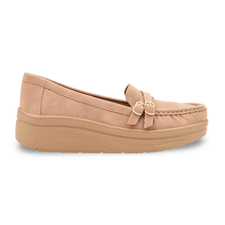 Beige Moccasin For Ladies WN4597