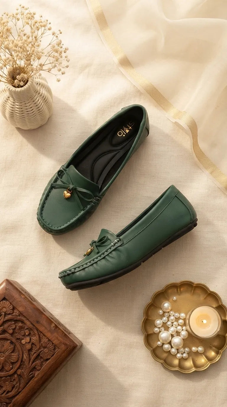 Green Moccasin For Women WN4603