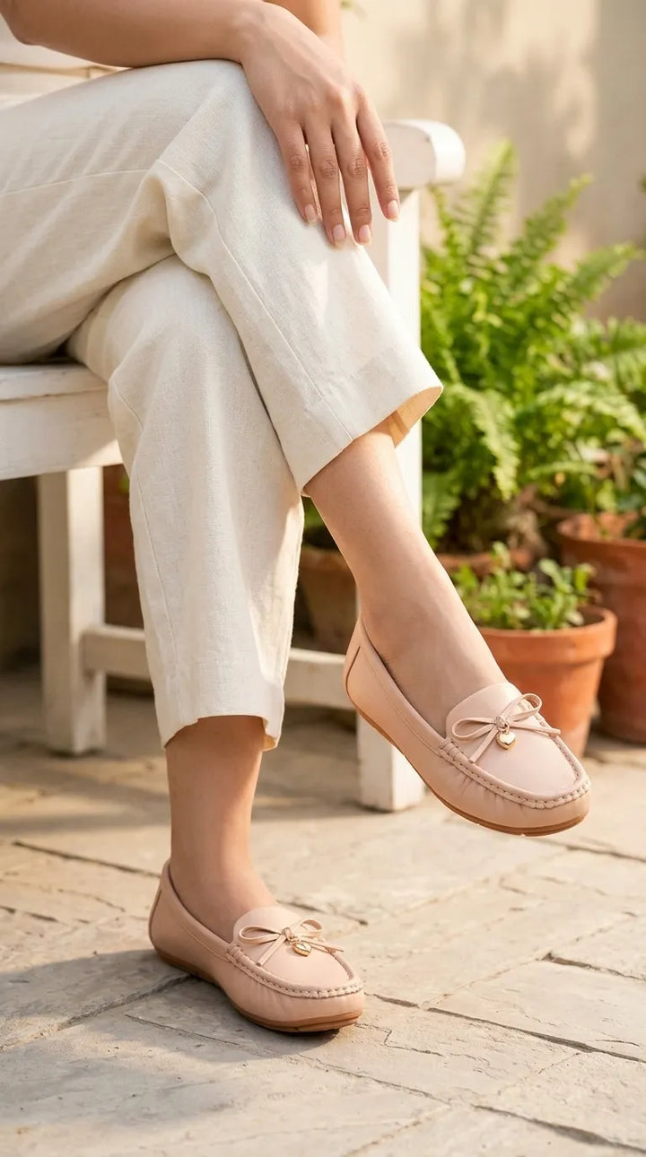 Beige Moccasin For Women WN4603