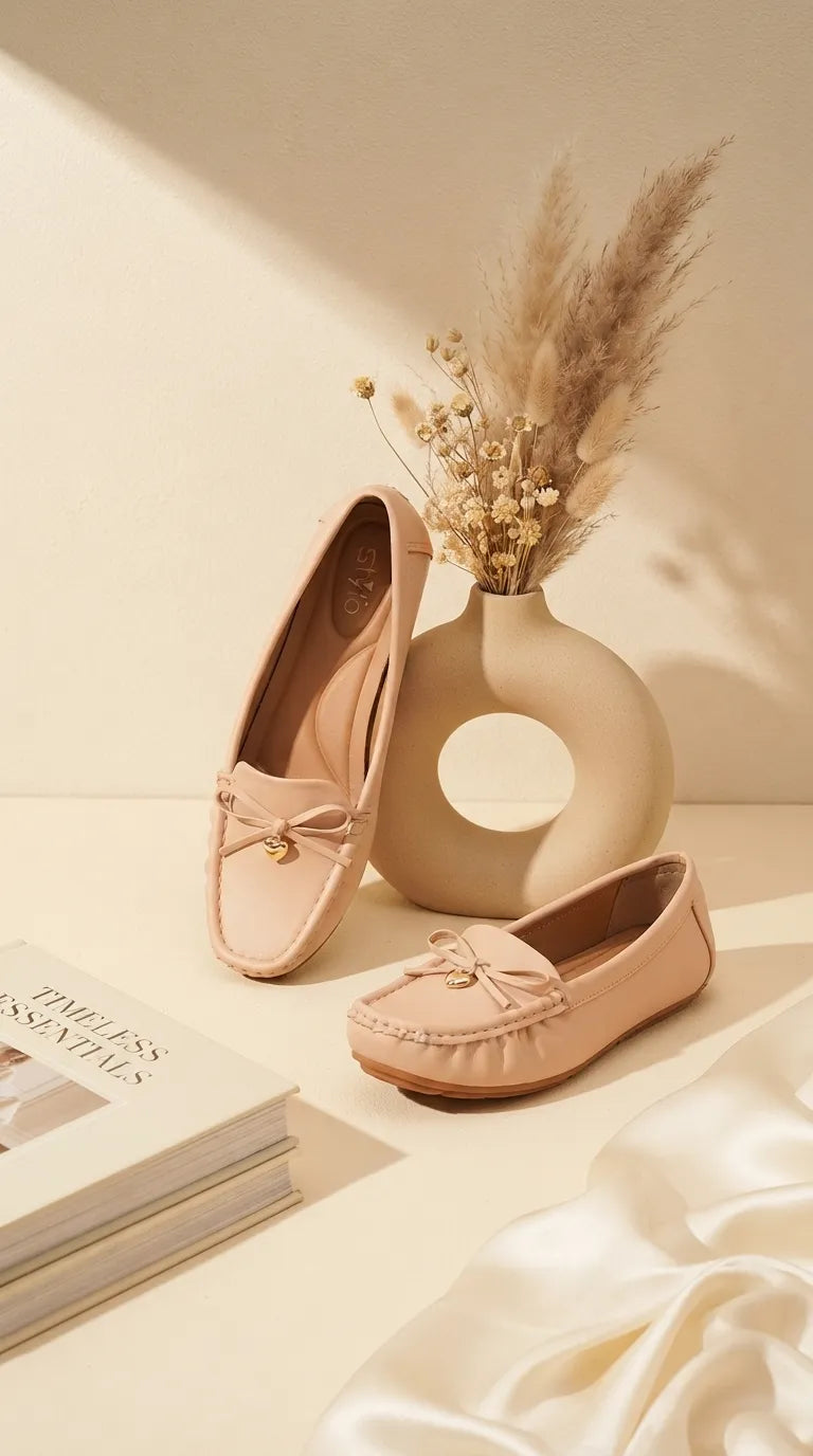 Beige Moccasin For Women WN4603