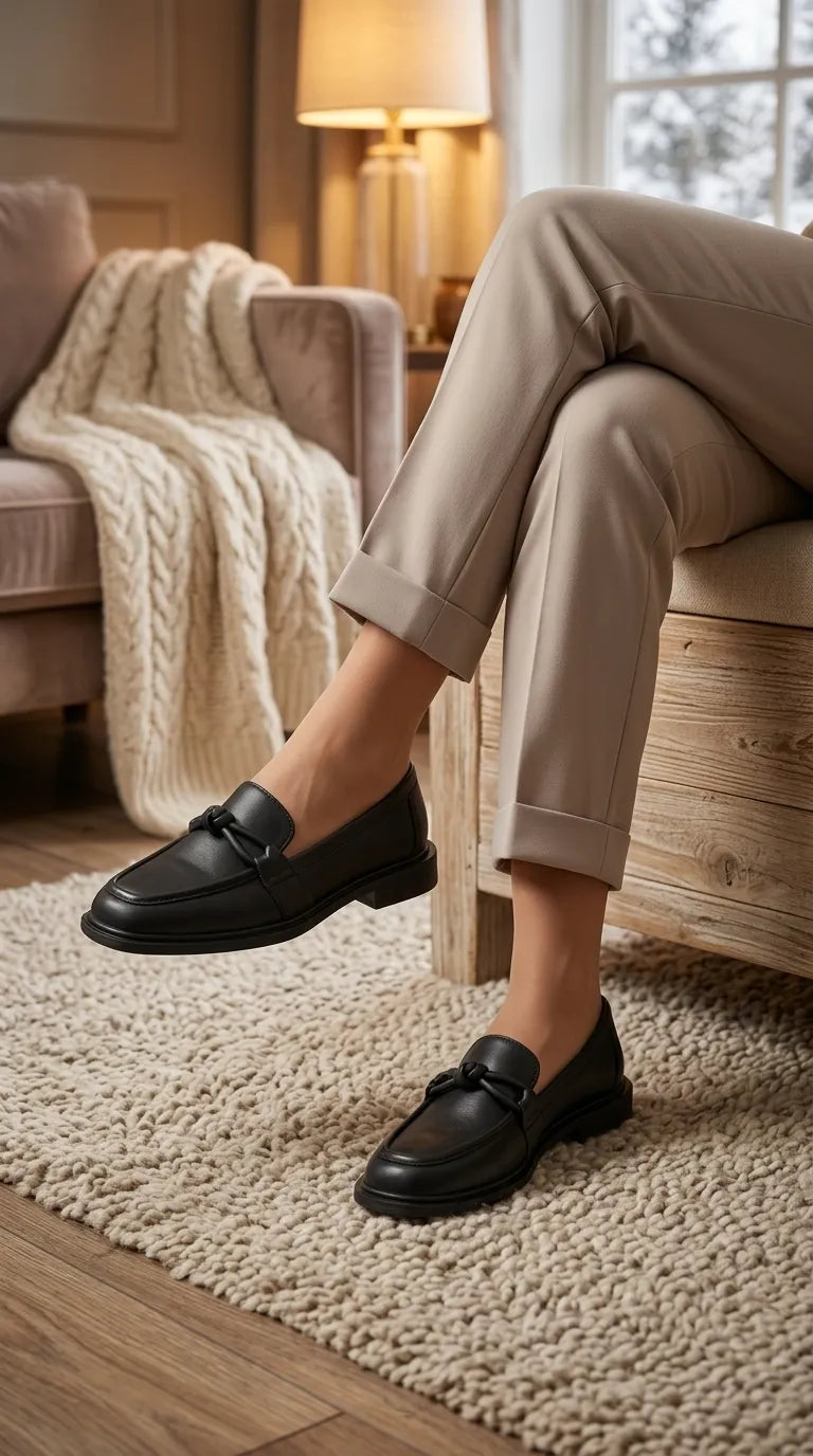 Black Moccasin For Women WN4604