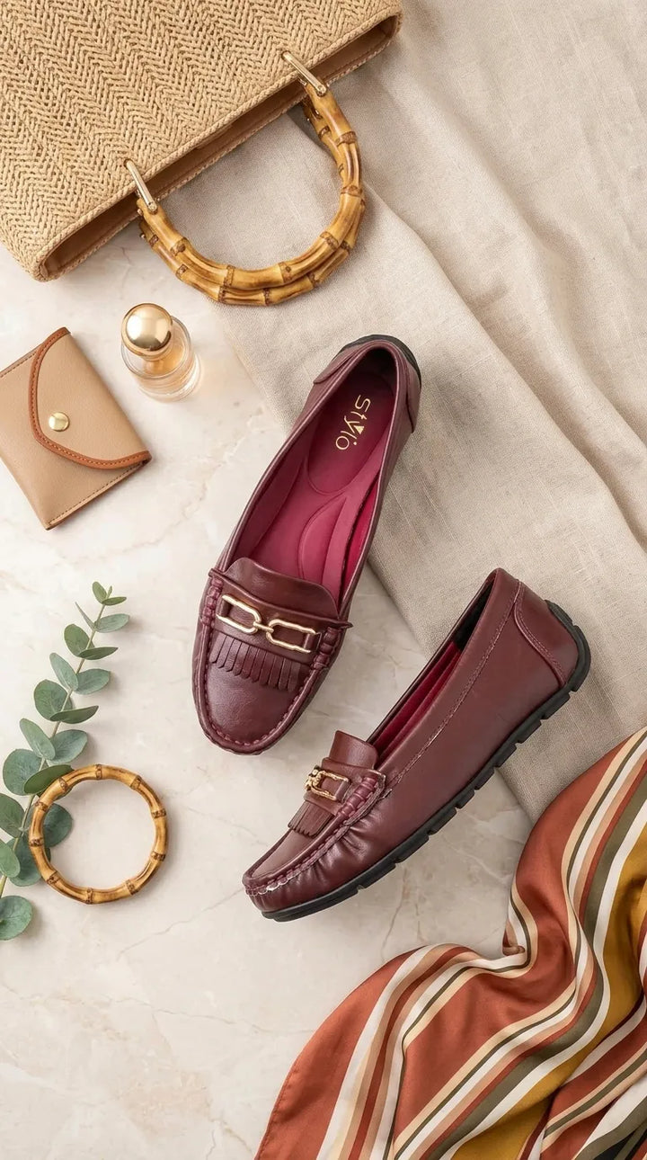 Maroon Moccasin For Ladies WN4609