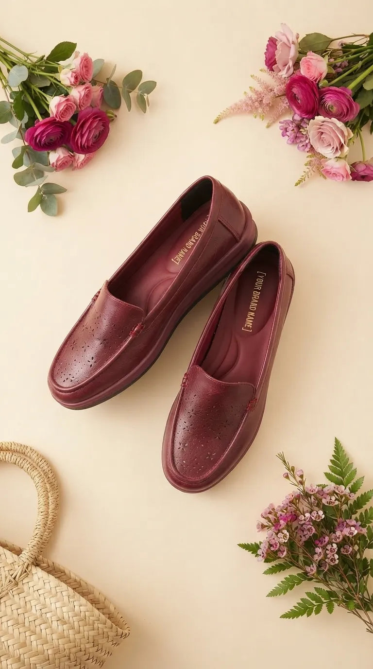 Maroon Moccasin For Women WN4612