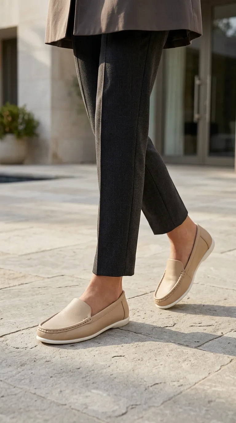 Beige Moccasin For Ladies WN4622