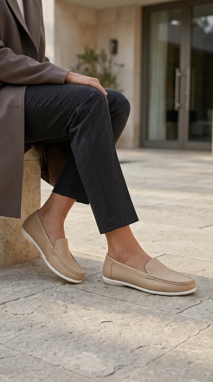 Beige Moccasin For Ladies WN4622