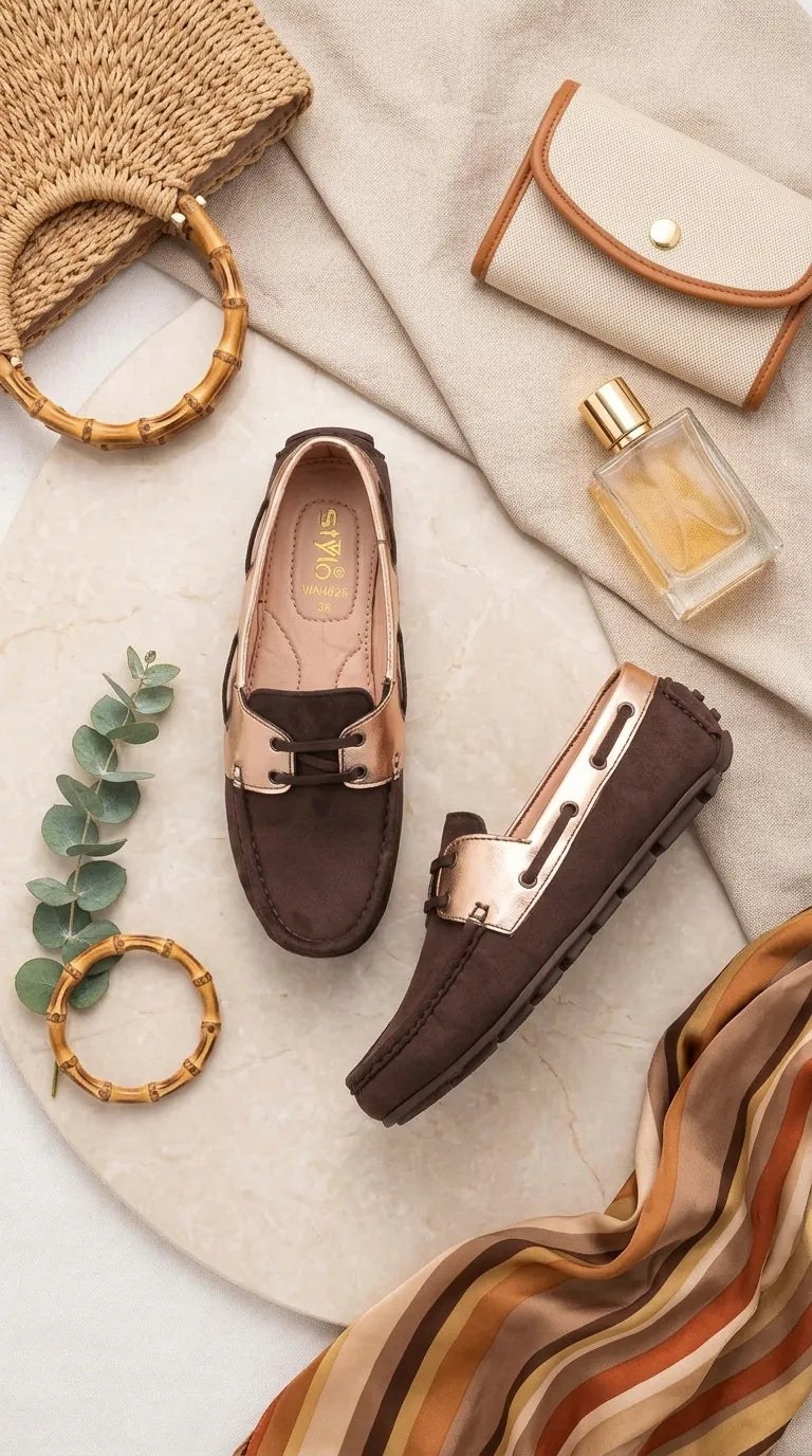 Brown Moccasin For Ladies WN4626