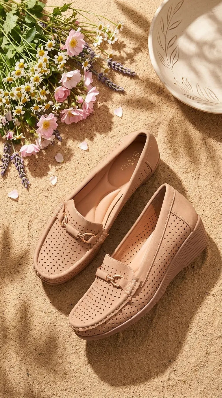 Beige Moccasin For Ladies WN4634
