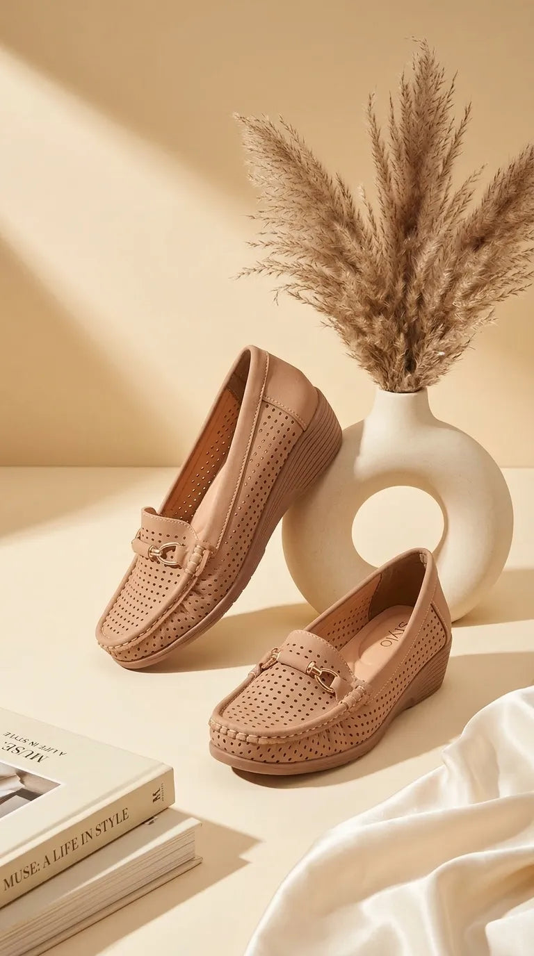 Beige Moccasin For Ladies WN4634