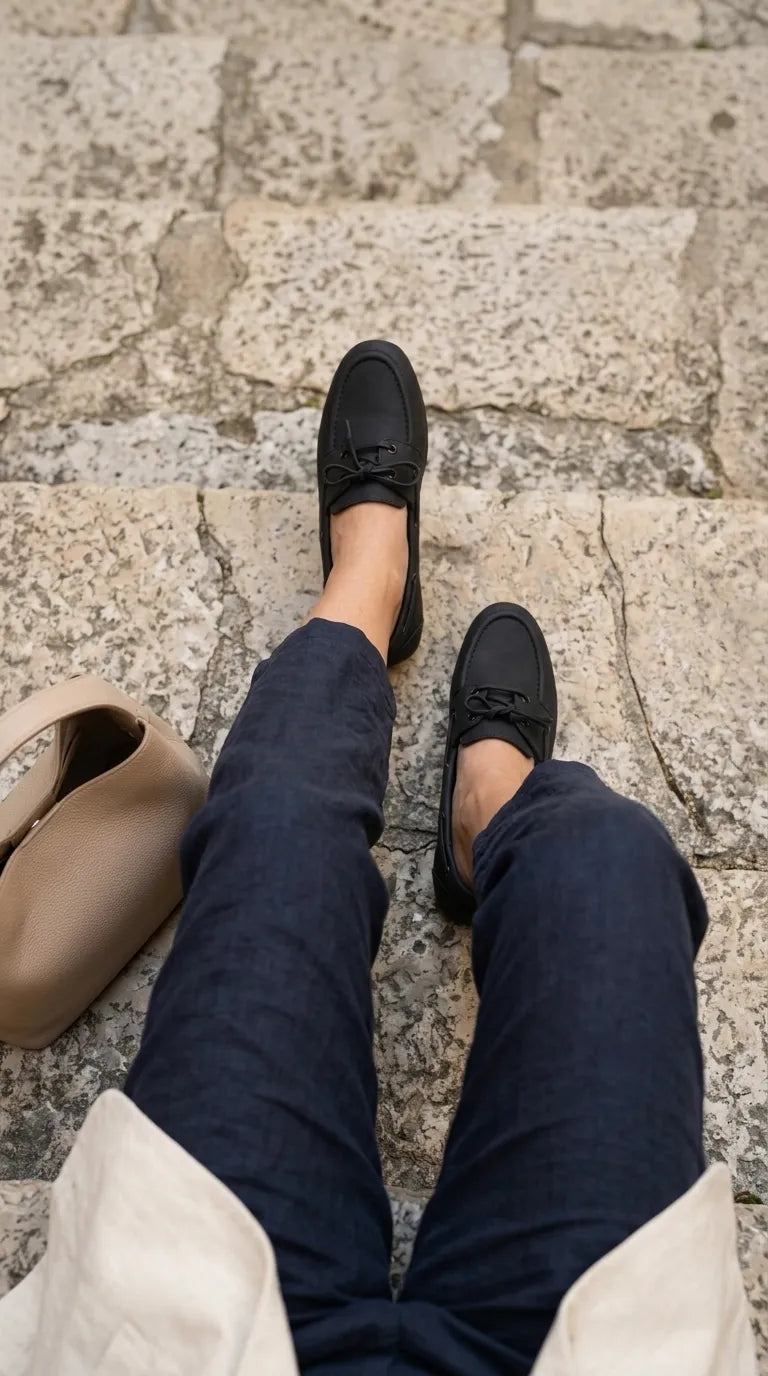 Black Moccasin For Ladies WN4637
