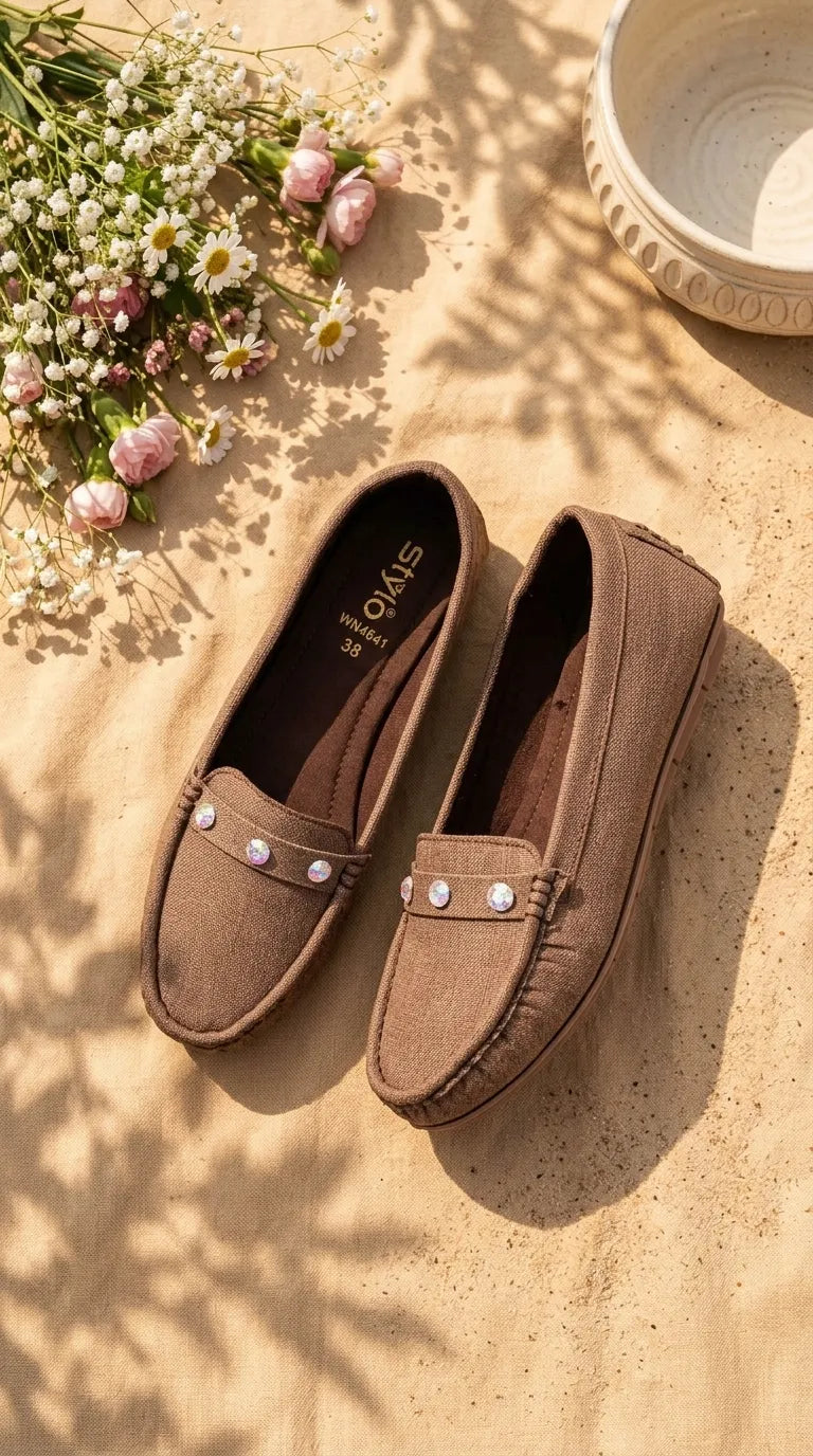 Brown Moccasin For Ladies WN4641