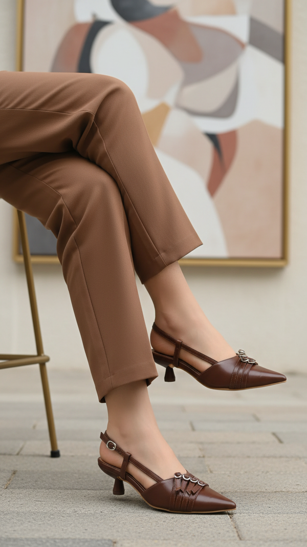 Brown Back Open For Ladies WN5506