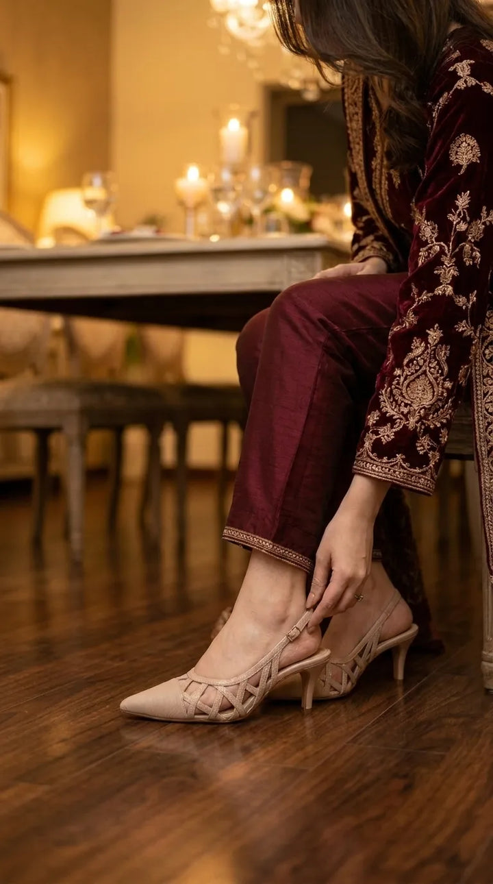Beige Back Open For Women WN5531