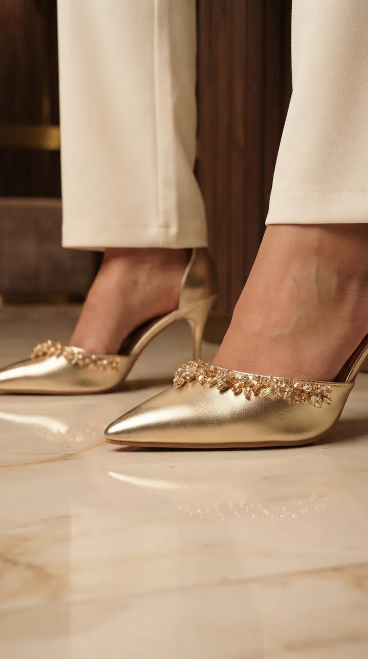 Golden Court Shoes For Women WN5722