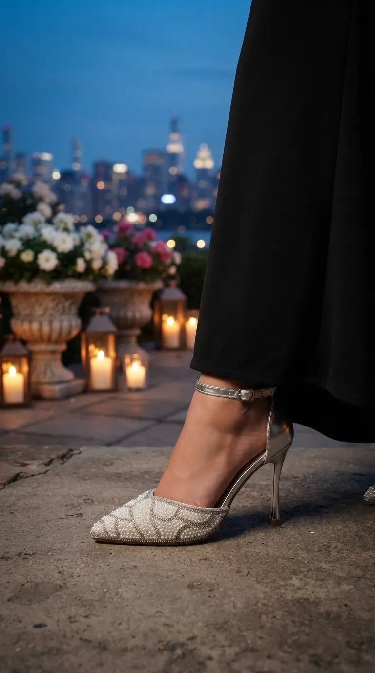 Silver Court Shoes For Women WN5723