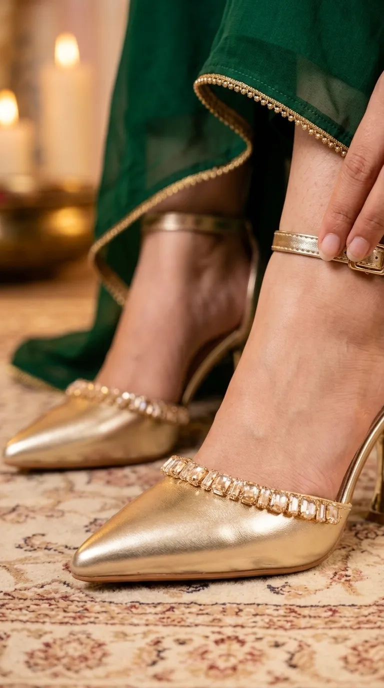 Golden Court Shoes For Women WN5728