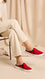 Red Canvas Slip Ons WN6200