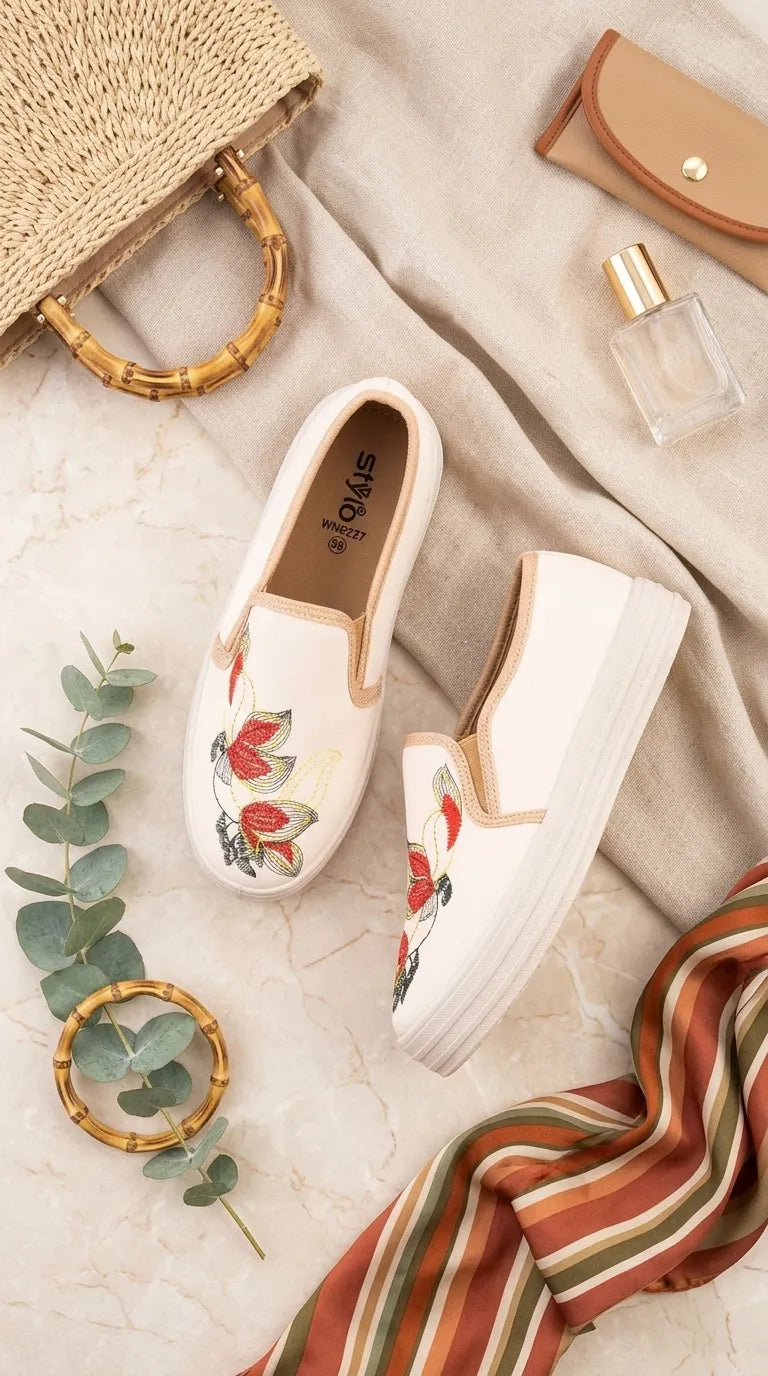 Beige Casual Sneaker For Women WN6227