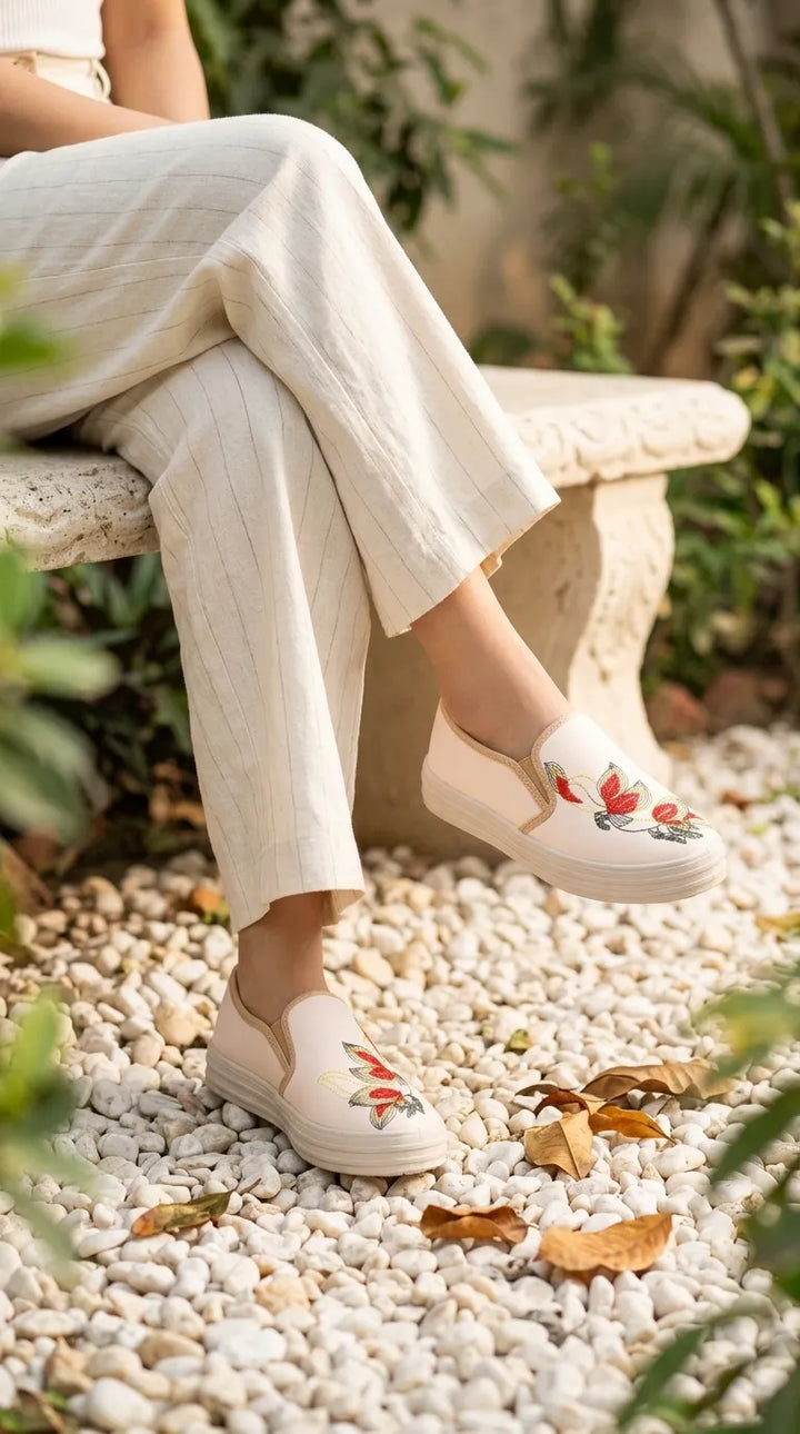 Beige Casual Sneaker For Women WN6227