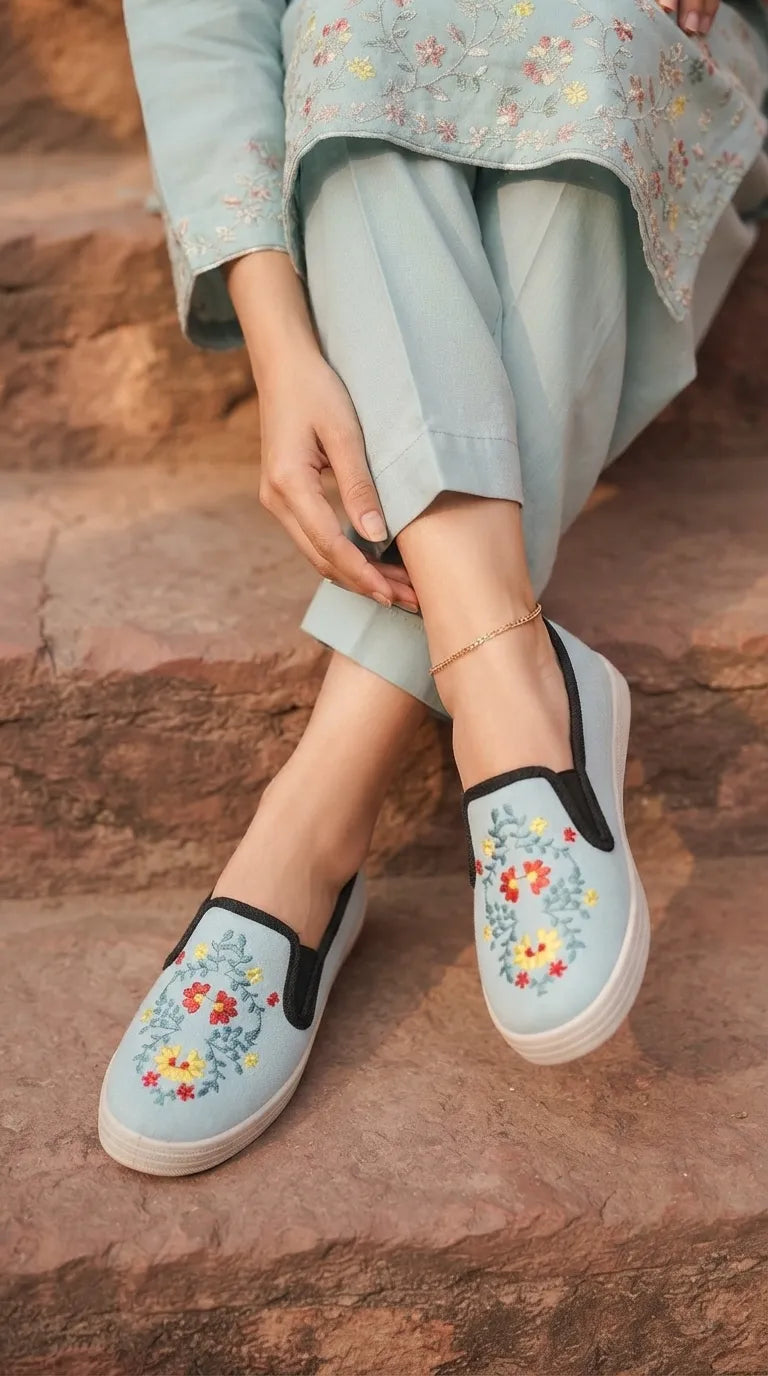 Sky Blue Sneaker For Women WN6228