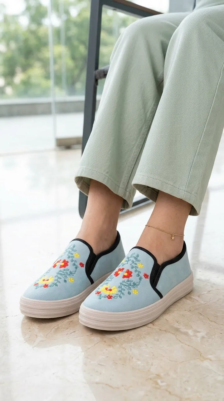 Sky Blue Sneaker For Women WN6228