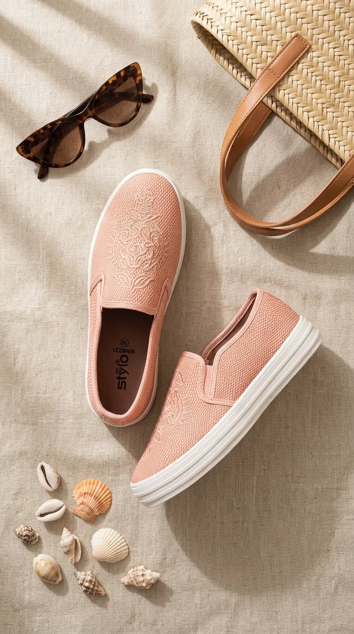 Peach Casual Sneaker For Ladies WN6230