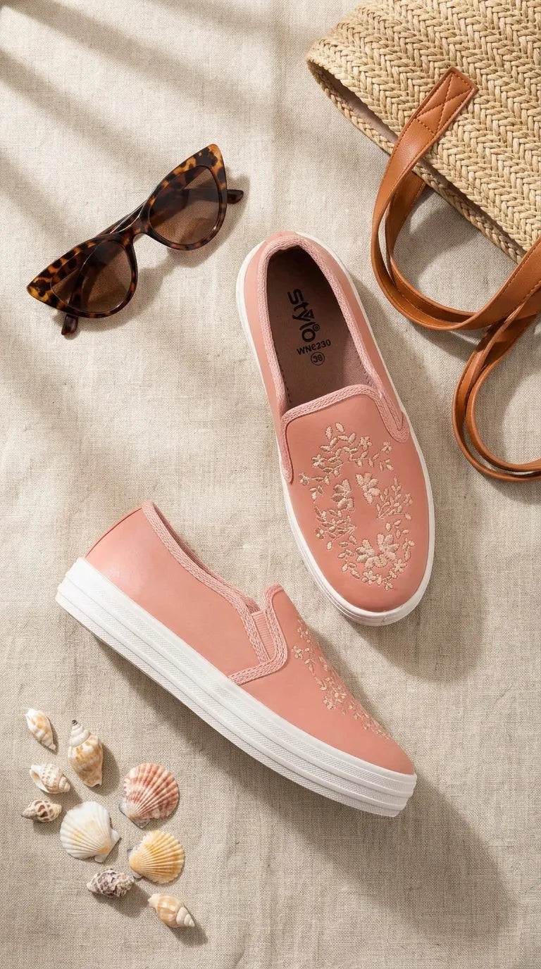 Peach Casual Sneaker For Ladies WN6230