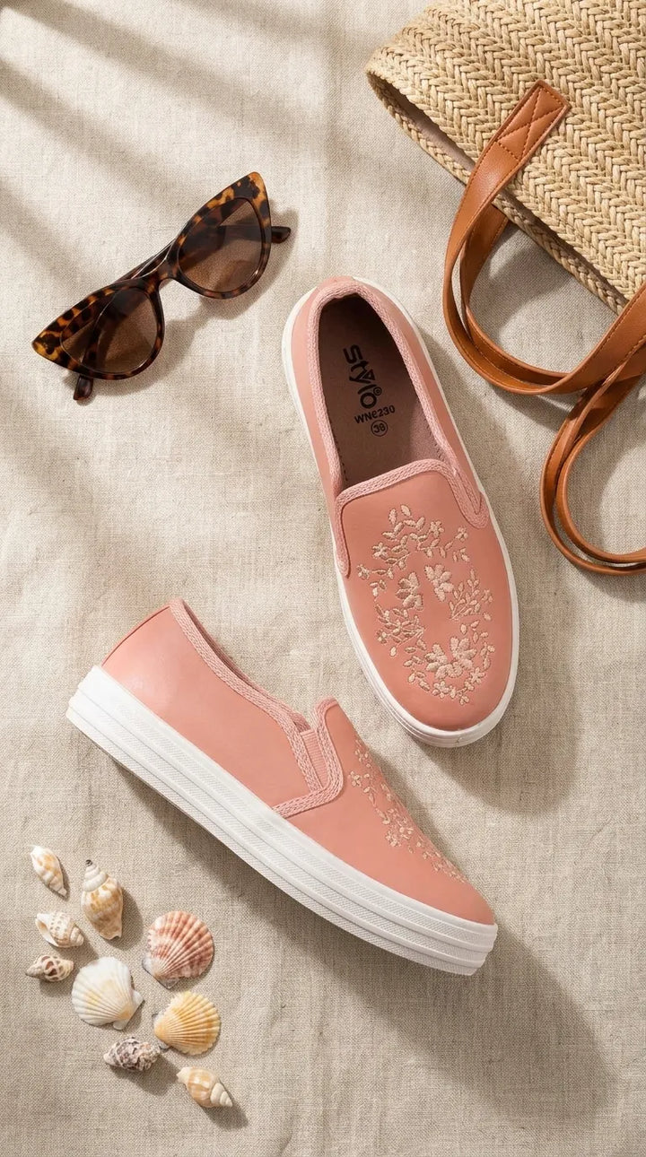 Peach Casual Sneaker For Ladies WN6230
