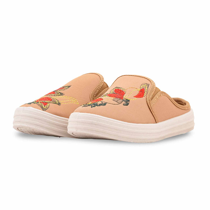 Beige Sneaker For Ladies WN6237